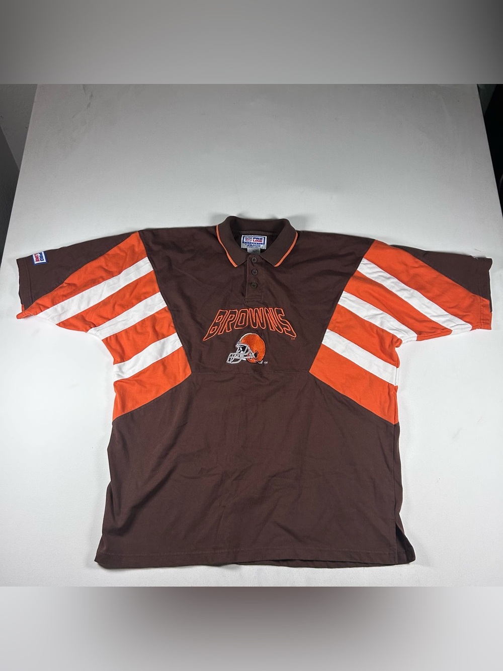 VINTAGE CLEVELAND BROWNS STARTER PRO LINE 1/4 BUTTON SHIRT MEN’S XL NFL